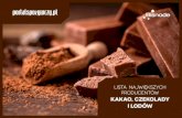 LISTA NAJWIĘKSZYCH PRODUCENTÓW KAKAO, CZEKOLADY I LODÓW · 2017-05-31 · Produkcja kakao, czekolady i wyrobów cukierniczych 3 BARRY CALLEBAUT MANUFACTURING POLSKA SP. Z O.O.