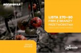 LISTA 270+80 - PTWPp.ptwp.pl/fs/att/preview_ranking_owoce_warzywa.pdf · 2015-12-10 · » Obraz sytuacji finansowej firm z branży przetwórstwa owocowo-warzywnego. O miejscu na