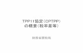 TPP11協定（CPTPP の概要（税率差等）税率差が3％を超える品目等として協定（附属書2－D付録C）に掲げるものについて、 どの締約国の関税率を適用するかを決定するルールを規定。税率差ルールの構成