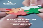 2018/2019 - Stimuluscentrumstimulus.pl/wp-content/uploads/2019/06/stimulus_katalog_2… · behawioralnych w pracy z dzieckiem autystycznym. • Model pracy z dzieckiem z zaburzeniami