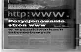 MergedFilekurspozycjonowania.pl/Artykul-pozycjonowanie-marcin-gibert.pdf · PozycJonowanie stron www Marcin Gibert w wyszukiwarkach internetowych INTERNET ROSNIE W nternét jest jacym