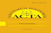 Acta Scient Oeconomia 11 (2) 2012acta_oeconomia.sggw.pl/pdf/Acta_Oeconomia_11_2_2012.pdf · 11 (2) 2012 Acta Scientiarum Polonorum – ogólnopolskie czasopismo naukowe polskich uczelni
