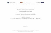 THEORY OF CONDENSED MATTER · aspects of theory of condensed matter in presented in the order: crystal structures, lattice vibrations, electronic properties and electron and hole
