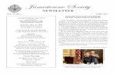 Jamestowne Society · 2019-03-16 · JAMESTOWNE SOCIETY will meet at The Williamsburg Lodge Williamsburg, Virginia Saturday, May 14, 2011 Eleven-thirty Reception Twelve-fifteen Luncheon