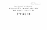 Program Rozwoju Organizacji Obywatelskich na lata 2018 ... · SOR Strategia na rzecz Odpowiedzialnego Rozwoju do roku 2020 (z perspektywą do 2030 r.) SRKS Strategia Rozwoju Kapitału