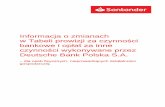 Informacja o zmianach w Tabeli prowizji za czynności bankowe ... - Santander … · 2018-09-07 · Informacja o zmianach w Tabeli prowizji za czynności bankowe i opłat za inne
