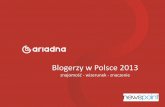 Blogerzy w Polsce 2013 - Ogólnopolski Panel … › files › Blogerzy_w_Polsce_2013_www...internautów w wieku 15 lat i więcej. Wskazuje, jaka jest popularność poszczególnych