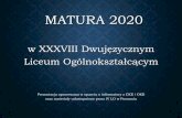 MATURA 2020 · 2019-10-09 · Zdający zda egzamin maturalny, jeżeli w części ustnej i części pisemnej z każdego przedmiotu obowiązkowego na poziomie podstawowym otrzyma co