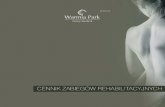 CENNIK ZABIEGÓW REHABILITACYJNYCH - …blog.warmiapark.pl/pliki/530.pdfBalneologia Okład borowinowy – zabiegi z użyciem ogrzanych borowin stosowane są w przypadku pacjentów