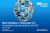 Bank Handlowy w Warszawie S.A.€¦ · of investment productsportfolio towards with lower risk profile. 77 98 91 25 19 24 102 118 115 4Q18 3Q19 4Q19 Treasury Result Treasury results
