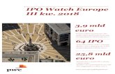 IPO Watch Europe III kw. 2018 - PwC...IPO Watch Europe Q3 2018 | 4Aktywność na rynku IPO w Europie W III kw. 2018 r. liczba i wartość europejskich IPO znalazły się poniżej poziomów