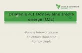 Działanie 4.1 Odnawialne źródła energii (OZE)uniejow.pl/wp-content/uploads/2016/04/prezentacja_oze_do_publikac… · Pompy ciepła Zalety instalacji z pompą ciepła ... Wady