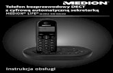 Telefon bezprzewodowy DECT z cyfrową …download2.medion.com › downloads › anleitungen › bda_md83659...PL Telefon bezprzewodowy DECT z cyfrową automatyczną sekretarką MEDION®