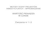 METODY OCENY PROJEKTÓW - Efficonefficon.pl/cwiczenia/MOPI1i2full .pdf · przyszłości, lub rozpatrywana ze względu na określony moment w przyszłości (FV) CZAS Współczynnik.