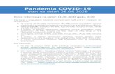 Pandemia COVID-19 · 2 Świat Łącznie w okresie od 31 grudnia 2019 r. do 26 czerwca 2020 r. odnotowano 9 581 803 przypadków COVID-19 (zgodnie z definicjami przypadków przyjętych
