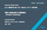 攻撃と防御の協力で態勢強化 - Japan Network …攻撃と防御の協力で態勢強化 （Purple Teaming） Internet Week 2019 D2-3 組織を更に強くする「攻めの」サイバー攻撃対策2019年11月27日