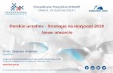 Polskie uczelnie - Strategia na Horyzont 2020 Nowe otwarcie · Optymalizacja struktury portfela projektów (MSCA/Cofund, ERC, Teaming, Twinning, ERA Chairs…) i synergia z programami