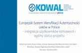 Europejski System Weryfikacji Autentyczności Leków w Polsce … › sites › default › files › kowal_webinar_19... · 2018-12-19 · Warszawa, 19 grudnia 2018 r. Europejski
