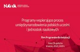 Programy wspierające proces umiędzynarodowienia polskich ... · aktywizacja uczelni oraz innych jednostek systemu szkolnictwa wyższego i nauki oraz ich pracowników w kierunku