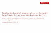 aryfa opłat i prowizji pobieranych przez Santander Bank ... · 10.5. za otwarcie i prowadzenie rachunków VAT. 11. Opłaty i prowizje dotyczące rachunków rozliczeniowych, wymienione