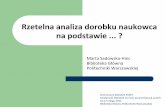 Rzetelna analiza dorobku naukowca na podstawie · "the largest abstract and citation database of peer-reviewed literature and quality web sources”* List of titles - tytuły czasopism,
