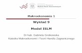 Wykład 9 - Uniwersytet Warszawskicoin.wne.uw.edu.pl/ggrotkowska/Makro2020/makro1_09.pdf · Wykład 9 Model ISLM Dr hab. Gabriela Grotkowska Katedra Makroekonomii i Teorii Handlu