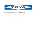 Grupa Kapitałowa TOYA S.A. · 2013-04-10 · Grupa Kapitałowa TOYA S.A. Skonsolidowane sprawozdanie finansowe za rok zakończony 31 grudnia 2012 r. (Kwoty wyrażone są w tysiącach