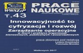 PRACEpracenaukowe.wwszip.pl/prace/prace-naukowe-43.pdf · 2017-11-28 · PRACE NAUKOWE Wyższej Szkoły Zarządzania i Przedsiębiorczości z siedzibą w Wałbrzychu Innowacyjność
