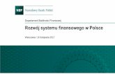 Rozwój systemu finansowego w Polsce · Sektor bankowy odgrywa wiodącą rolę w polskim systemie finansowym. Wskaźnik struktury systemu finansowego w Polsce w latach 1996-VI 2017