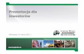 Prezentacja dla inwestorówri.lw.com.pl/pub/files/pl_prezentacje/prezentacja_-_y_2010_pl.pdf · Prezentacja dla inwestorów Warszawa, 21 marca 2011 r. ... górnictwa węgla kamiennego