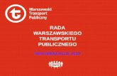 RADA WARSZAWSKIEGO TRANSPORTU PUBLICZNEGO · 2019-07-01 · Uruchomienie aplikacji mobilnej umożliwiającej ... otwarta dla wszystkich podmiotów działających na rzecz zrównoważonej