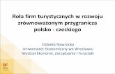 Rola firm turystycznych w rozwojuspolupracevs.tul.cz/images/referaty/Nawrocka_Rola_firm.pdf · opracowanej polityki zrównoważonego rozwoju. •Najczęściej działania proekologiczne