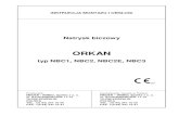 ORKAN - Rehabilitacja · 2009-04-10 Natrysk Biczowy Orkan - Instrukcja Obsługi Strona 5 z 20 3. Charakterystyka techniczna 3.1 Znakowanie 0434 Natrysk biczowy ORKAN typ NBC1, NBC2,