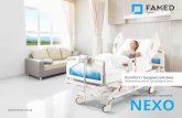 Elektryczne łóżko szpitalne NEXO · elementami poręczy zachowana jest stała, zgodna z normami, bezpieczna odległość - zapobiega to przytrzaśnięciu palców czy dłoni. Łóżko