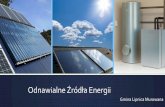 Odnawialne Źródła Energii · 2017-07-06 · Instalacja fotowoltaiczna –270,60 z ... Kolektory słoneczne są przeznaczone do wytwarzania ciepła dla potrzeb ... Pompy ciepła