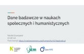 społecznych i humanistycznych Dane badawcze w naukach€¦ · Publikacje → artykuły naukowe Otwarte udostępnianie publikacjiPublikacje a dane badawcze Dane badawcze Otwarte udostępnianie