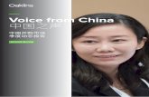 Voice from China 中国之声 - d21buns5ku92am.cloudfront.net · 1. 中国公司过高的pe乘数令境外 担忧。对于中国的上市公司而 言，2014年pe乘数约为56，