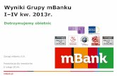 Wyniki Grupy mBanku I IV kw. 2013r. · 2012 6 129 2011 6 501 2010 6 852 2009 7 213 Wartość Data emisji Data wykupu Termin Kupon Obligacje niezabezpieczone w ramach programu EMTN