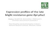Expression profiles of the late blight resistance gene …...Expression profiles of the late blight resistance gene Rpi-phu1 Śliwka J, Świątek M, Tomczyńska I, Stefańczyk E, Chmielarz