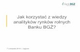 Jak korzystać z wiedzy analityków rynków rolnych Banku BGŻ?podr.pl/wp-content/uploads/2014/11/3.-AnalizyBGZ_rynek.pdf · Banku BGŻ Klienci Banku BGŻ mogą bezpłatnie otrzymać