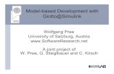 Giotto@SimulinkStep 2b: generation of the Giotto program (from the Giotto paper published in the IEEE Control Systems Magazine, Feb. 2003) S/G Translator: generates a SL model with
