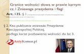 Granice wolności słowa w prawie karnym cz. I Zniewaga … · 2018-05-08 · Przyjęcie założenia odmiennego, niż wyrażone powyżej stałoby w oczywistej sprzeczności z zasadą