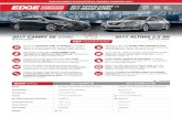 2017 CAMRY SE VS 2017 ALTIMA 2.5 SR - Dealer Inspire · 2019-07-24 · 2017 TOYOTA CAMRY S 2017 NISSAN ALTIMA FEB 2017 S S SS Y. 2 Full Camry Specs TOP TEN FEATURES From its legendary