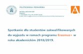 do wyjazdu w ramach programu Erasmus+ w roku akademickim ...architektura.put.poznan.pl/n/wp-content/uploads/... · Koordynatorzy Erasmus + w semestrze zimowym 2017-18: [studenci PP: