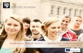 Erasmus+ 2018/2019 spotkanie informacyjnedsm.pwr.edu.pl/.../erasmusspotkanie_info_2018-2202.pdf · 2 Erasmus + (studia i praktyki), T.I.M.E i Double Diploma Program spotkania: 13.00