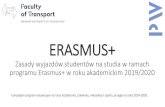ERASMUS+ na Wydziale Transportu Politechniki Warszawskiej · Praktyki w ramach ERASMUS + •Miejsca realizacji praktyk: o kraje programu Erasmus+ (28 państw członkowskich UE, Islandia,
