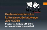 Podsumowanie roku kulturalno-oświatowego 2017/2018 · (Warszawa), Weronika Lysko (Tychy), Karolina Rosłońska (Gliwice), Radosław Nosal (Gliwice). WYNIKI: - w kategorii SOLO INNE