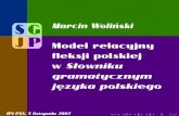 Publikacja przygotowana w latach 2003–2006 w …nlp.ipipan.waw.pl/NLP-SEMINAR/071105.pdfSGJP Model odmiany Przymiotniki Rzeczowniki Czasowniki Podsumowanie Publikacja przygotowana