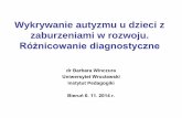 Wykrywanie autyzmu u dzieci z zaburzeniami w rozwoju.poradnia.powiatbl.pl/images/pliki/3konferencja/prezentacja.pdf · Autyzm z wysokim poziomem funkcjonowania (High Functioning Autism