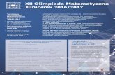 ll Olimpiada Matematyczna Juniorów 2016/2017 · 2016-08-31 · 2016/2017 zawody stopnia pierwszego od 1 września 2016 r. do 17 października 2016 r. test pisemny w szkołach 29